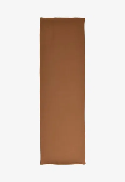Tom Ford Logo Silk Scarf In Brown
