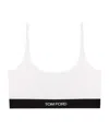 Tom Ford White Bralette With Contrasting Logo Print In Modal Stretch Woman In White