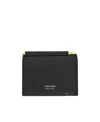Tom Ford Logo-stamp Grained-leather Wallet In Black