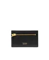 Tom Ford Logo-stamp Leather Card Holder In Black