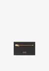 Tom Ford Logo-stamp Leather Card Holder In Black