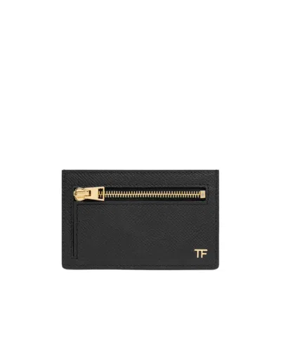 Tom Ford Logo-stamp Leather Cardholder In Black