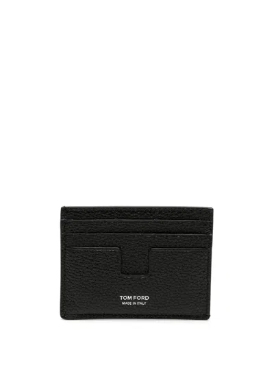 Tom Ford Embossed-flower Leather Wallet In Black