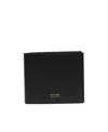 Tom Ford Black Soft Grain Leather T Line Business Card Holder In Black