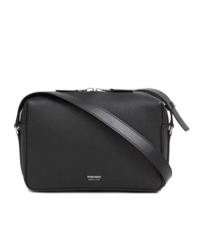 Tom Ford Logo Stamp Shoulder Bag In Black