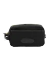 Tom Ford Logo Stapm Zip-up Clutch Bag In Black