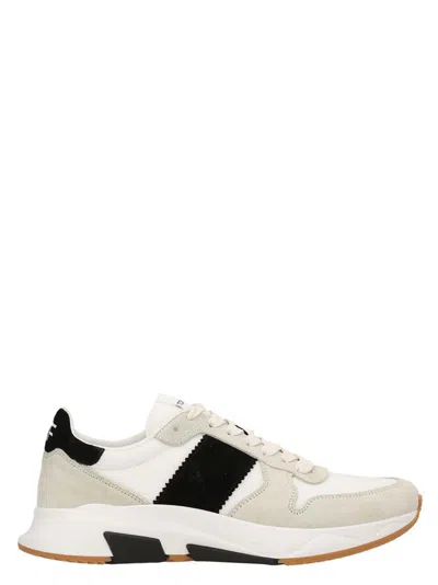 Tom Ford Logo Suede Sneakers In Multicolor