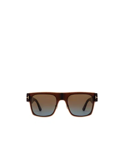 Tom Ford Logo Sunglasses In Blue
