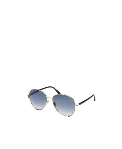 Tom Ford Logo Sunglasses In Blue