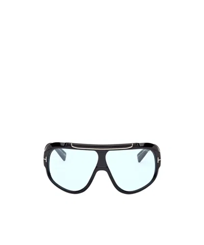 Tom Ford Logo Sunglasses In Blue