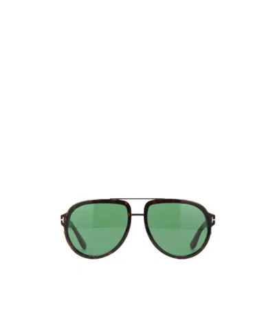 Tom Ford Logo Sunglasses In Green