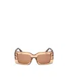 Tom Ford Brigitta Rectangle Acetate Sunglasses In Nude