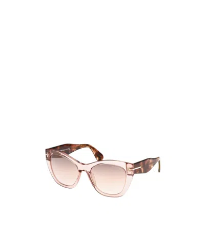 Tom Ford Logo Sunglasses In Nude