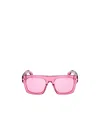 Tom Ford Fausto Square Semi-transparent Acetate Sunglasses In Pink