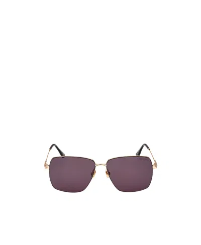Tom Ford Logo Sunglasses In Purple