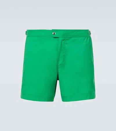 Tom Ford Swim Shorts Adjustable Waistband Back Pocket In Green