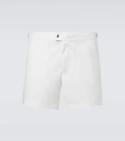 Tom Ford Logo Swim Trunks In White