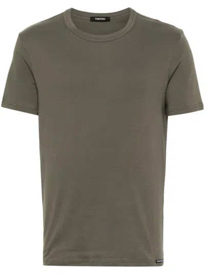 Tom Ford Logo-tag Jersey Underwear T-shirt Clothing In Gray