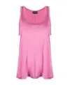 Tom Ford Logo-patch Silk Tank Top In Pink