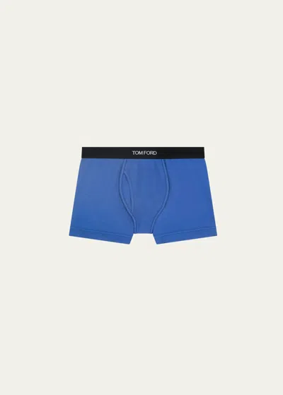 Tom Ford Cotton Blend Boxer Briefs In Cobalt Blue