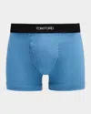 Tom Ford Cotton Blend Boxer Briefs In Mid Blue