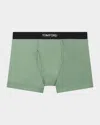 Tom Ford Logo Jacquard Stretch Boxers In Pale Sage