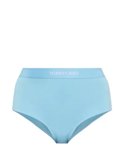 Tom Ford High Waist Briefs In Blue