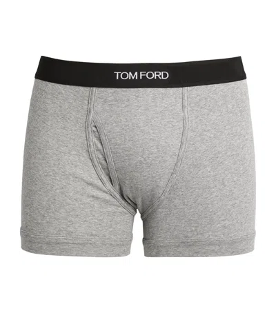 Tom Ford Logo Trunks In Grey