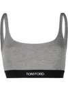 Tom Ford Logo-underband Bra In Grey