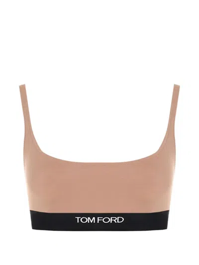 Tom Ford Modal Bralette Designer Style Adjustable Straps In Neutral