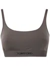 Tom Ford Logo Underband Bralette Bra In Animal Print