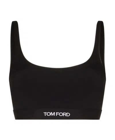 TOM FORD TOM FORD LOGO-BAND STRETCH SPORT BRALETTE