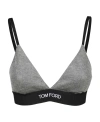 Tom Ford Logo-underband Cashmere Triangle Bra In Gray