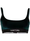 Tom Ford Logo-underband Crop Top In Green