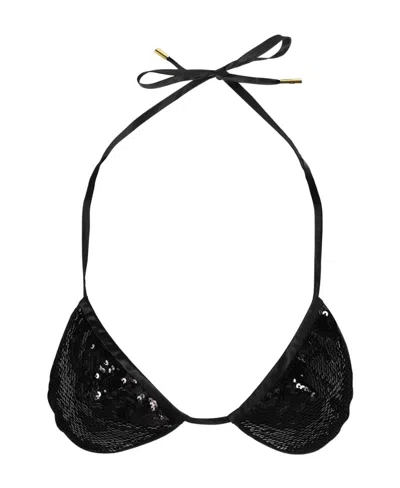 TOM FORD SEQUIN-EMBELLISHED TRIANGLE BIKINI TOP