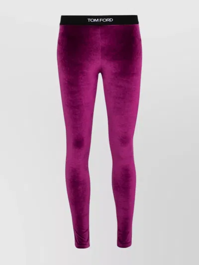 Tom Ford Leggings With Logo In Pink & Purple