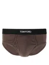 Tom Ford Logo-waist Boxer Briefs In Brown
