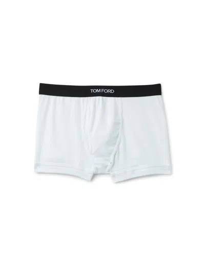 Tom Ford Logo Waist Boxer Briefs In White