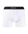 Tom Ford Logo Waistband Stretch-cotton Boxer Shorts In White