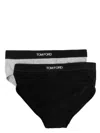 Tom Ford Logo-waist Cotton Briefs In Black