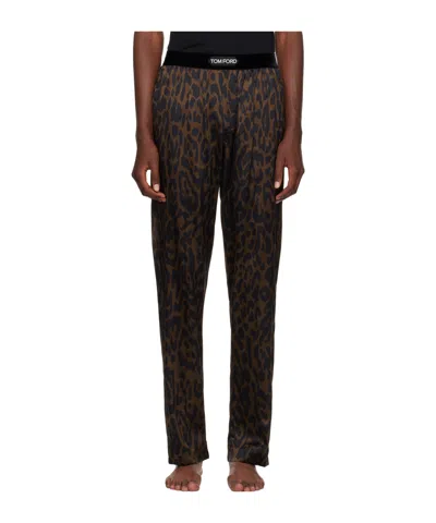 Tom Ford Logo Waist-edge Pajamas In Black