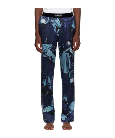 Tom Ford Logo Waist-edge Pajamas In Black