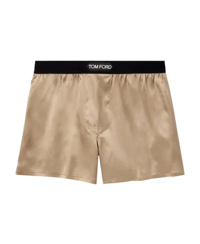 TOM FORD TOM FORD LOGO-WAISTBAND STRETCHED SATIN BOXERS
