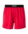 Tom Ford Logo Waistband Boxer Shorts In Red