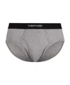 Tom Ford Stretch-cotton And Modal-blend Briefs In Gray