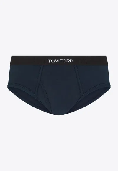 Tom Ford Logo-waistband Boxer In Black