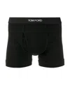 Tom Ford Logo-waistband Cotton-stretch Boxer Shorts In Black