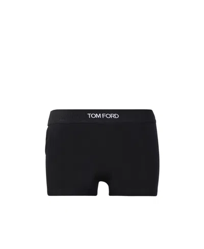 Tom Ford Logo-waistband Boxer Briefs In Black