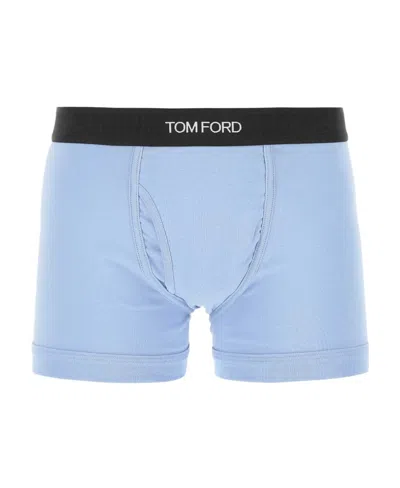 Tom Ford Logo Waistband Boxer Briefs In Blue