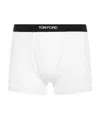 Tom Ford Logo Waistband Stretch-cotton Boxer Shorts In White